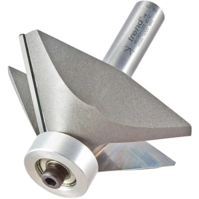 Image of Trend Professional Bearing Guided Chamfer Cutter, 45 Degree, 1/2 Inch Shank, 76mm Cut Diameter &amp; 25.4mm Length, Tungsten Carbide Tipped, 46/380X1/2TC