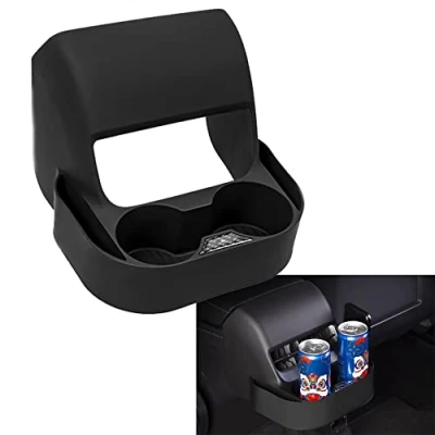 Image of Car Rear Console Control Cup Holder for Tesla Model 3 Y 2017 2023, Seat Storage Phone Organizer Box Drink Bottle