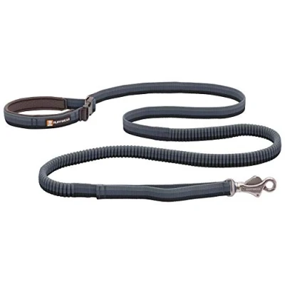 Image of RUFFWEAR Roamer Leash, Stretch Extendable Dog Lead, Hand Held or Waist Worn, Granite Gray, 5.5 7ft