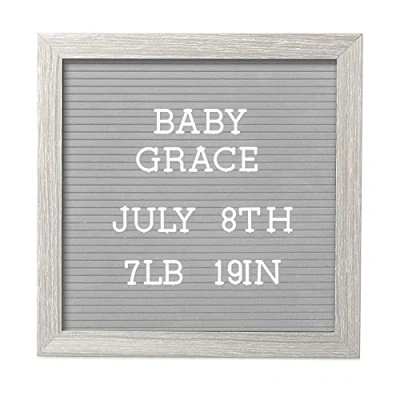 Image of Pearhead 25.4 cm x Letterboard, Nursery Message Board, Milestone or Baby Announcement Sign, Hospital Birth Girl Boy Gift, Light Gray