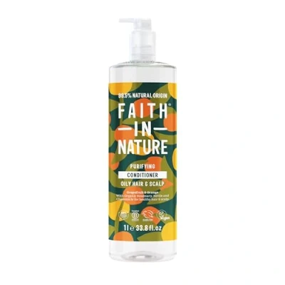 Image of Faith In Nature 1L Natural Grapefruit &amp; Orange Conditioner, Purifying for Oily Hair Scalp, Vegan Cruelty Free, No SLS, Silicones or Parabens, Family Sized