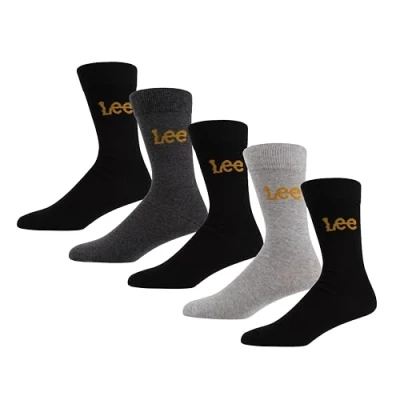 Image of Lee Men&#039;s Unisex Smart Womens Low Calf Designer Dress Sock Casual Wear Crew, Blacks/Grey Marl/Navy/Charcoal Marl, 37_39