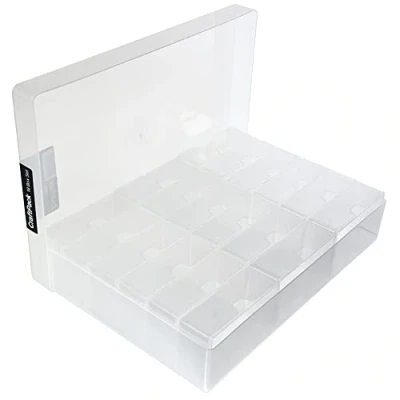 Image of WestonBoxes CraftPack, Small Craft Pack Storage Boxes Multi for Beads, Jewellery, Sewing, Hobby, Crafts &amp; DIY (Clear, 18 Pack)