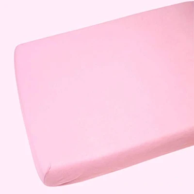 Image of Sasma Home 2 x cot Fitted sheets 120x60cm 100% Cotton, Soft breathable baby (Pink)