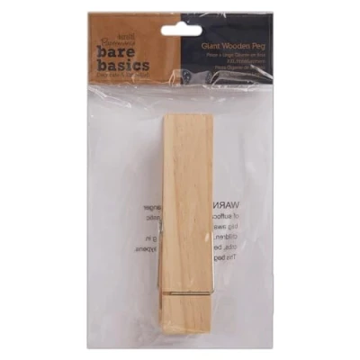 Image of Papermania Giant Wooden Natural Peg, For Paper Craft, Hanging, Bunting Decoration, Home Art Decor, Wedding, Craft Essentials