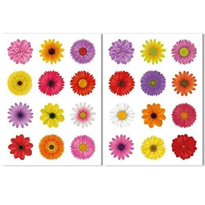 Image of Articlings 24 Beautiful Flower Window Clings All Non adhesive Stickers Quickly Decorate and Brighten your Windows