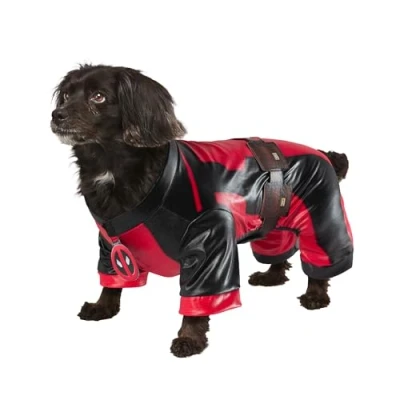 Image of Rubie&#039;s Official Deadpool Dogpool Pet Costume, Dog/Pet Fancy Dress, Size XL