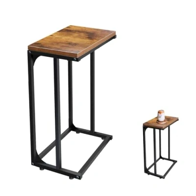 Image of Jupitor Slim Side Table, Narrow Bedside Table Living Room, End Bed for Bedroom, Coffee C Shaped Hallway Home Room Office 15 x 11 25 Inch