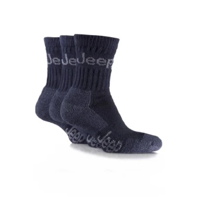 Image of Jeep Mens Pack of Three Navy Boot Socks