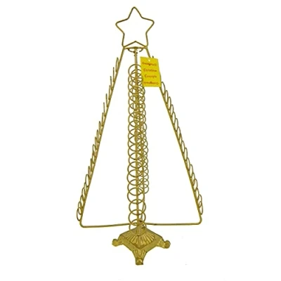Image of Christmas Concepts® New 50cm Gold Metal Tree Design Xmas Card Holder (80 Cards) Folding