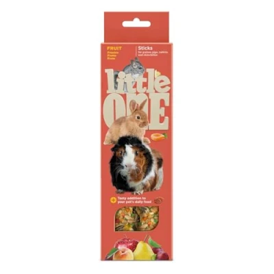 Image of Little One Sticks for guinea pigs, rabbits and chinchillas with fruit, 2x60 g 120 gram