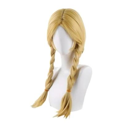Image of Game Cosplay Wig Yellow Hair Long Straight Middle Part Heat Resistant Halloween Costume Party