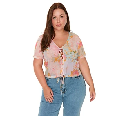 Image of Trendyol Plus Size Blouse Multi Color Fitted