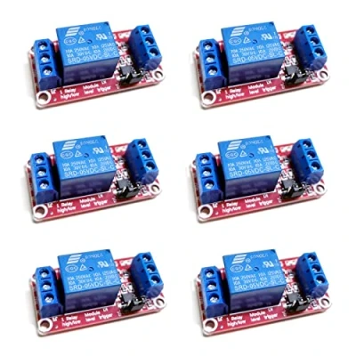 Image of BuxiuGK 6 Pcs Relay Module 5V,1 Channel Board with Optocoupler High/Low Level Trigger Expansion