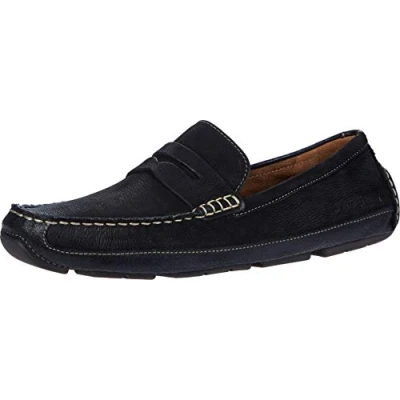 Image of Cole Haan Men&#039;s Wyatt Penny Driver Driving Style Loafer, Black, 9 UK