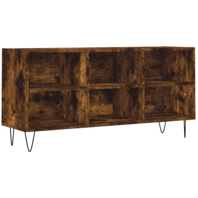 Image of vidaXL TV Cabinet Smoked Oak 103.5x30x50 cm Engineered Wood