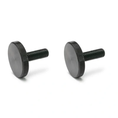 Image of Ganter Normelemente Flat knurled screws, screws (low shape), DIN 653 M10 30, pack of 2, burnished steel, thread: x 30