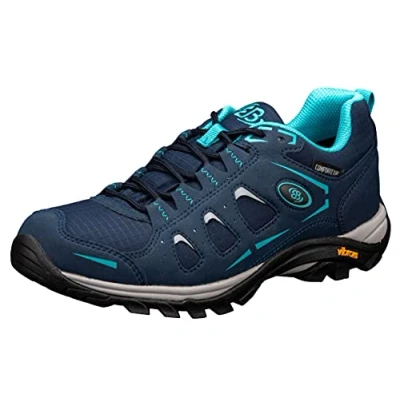 Image of Brütting Women&#039;s Mount Frakes Low Cross Country Running Shoe, Navy/Grey/Turquoise, 7.5 UK