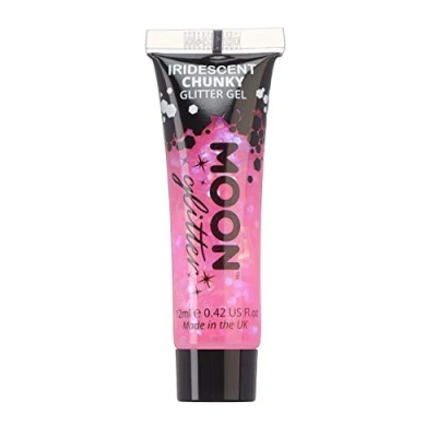 Image of Iridescent Chunky Face &amp; Body Glitter Gel by Moon Pink Cosmetic Festival Paint for Face, Body, Hair, Nails 12ml