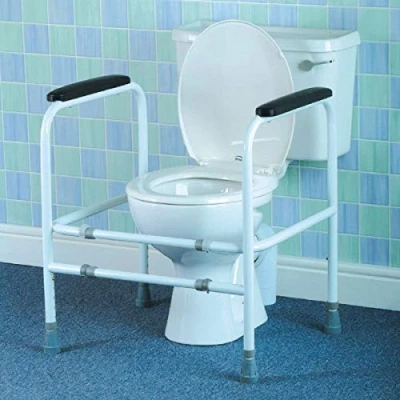 Image of HOMECRAFT Pasamanos de aluminio para inodoro, anchura ajustable (62,5 78,8 cm)