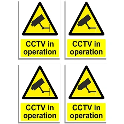 Image of RubiGo CCTV Sign 20x15cm, 4PK In Operation Signs, Outdoor Indoor Security Signage Warning Signs Self Adhesive Sticker Safety (4)