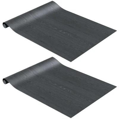 Image of vidaXL Self adhesive Furniture Films 2 pcs Dark Wood 500x90 cm PVC