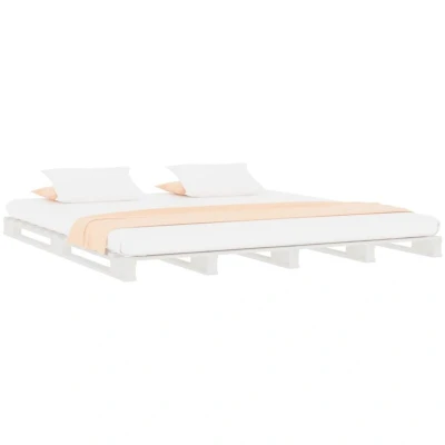 Image of vidaXL Pallet Bed without Mattress White Small Double Solid Wood