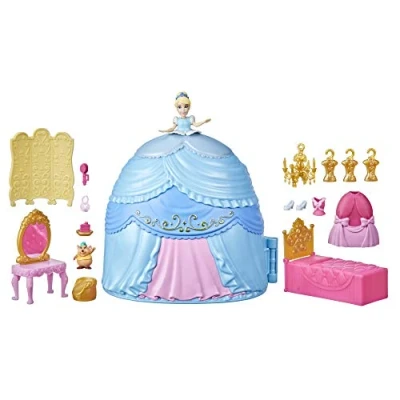 Image of Disney Princess F1386 Secret Styles Cinderella Story Skirt, Playset with Doll, Clothes and More, Multicolor, Toy for Girls 4 Years Up