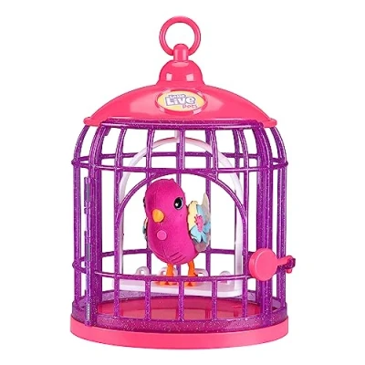 Image of Little Live Pets Lil&#039; Bird &amp; Cage, New Light Up Wings with 20 + Sounds, and Reacts to Touch