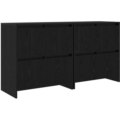 Image of Sideboard 2 pcs Black oak 70 x 41 75 cm Engineered wood Vidaxl