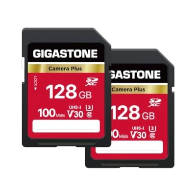 Image of Gigastone 128GB 2 Pack SD Card UHS I U1 Class 10 SDXC Memory Full HD Video for Canon Nikon Sony Panasonic Digital Camera, Size