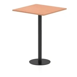 Image of Italia 800mm Poseur Square Table Beech Top 1145mm High Black Leg