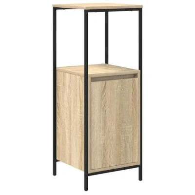 Image of vidaXL Bathroom/Living Room/Office Cabinet Engineered Wood, Sonoma Oak, Freestanding, 36x35x95 cm, Versatile Shelves