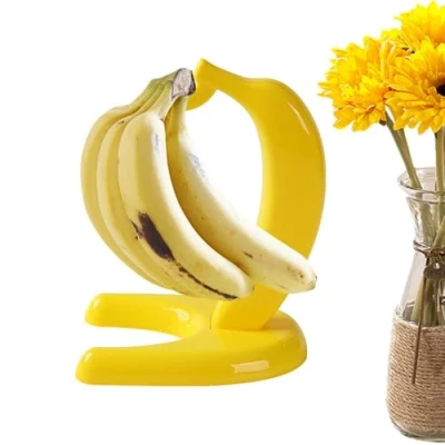 Image of Banana Holder Stand Hanger Fruit Bowl With Hook Tree To Keep Bananas Fresh, Modern Hanger, Rack For Home Kitchen