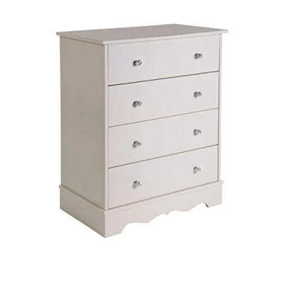 Image of Premier Housewares Kids 4 White Chest of Drawers Assembled Furniture Wood Ivory For Bedroom 89 x 69 42 cm