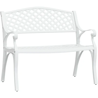 Image of vidaXL Garden Bench 102 cm Cast Aluminium White