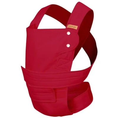 Image of marsupi Baby Carrier for Newborns from Birth up to 15kg, Lightweight and Compact with Sturdy Velcro System, Organic Cotton Classic/Ruby red, Size XL