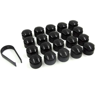 Image of Partsdealers Round Type Wheel nut covers made for Audi A1, A3, A4, A5, A6, A7, A8, TT, Q7 Mk2, Q8 17mm (Glossy Black) AS ORIGINAL