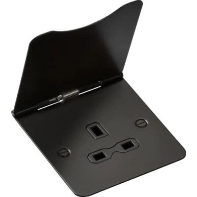 Image of KnightsBridge 13A 1G unswitched floor socket matt black