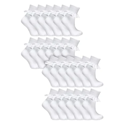 Image of Sock Snob 24 Pairs Multipack Girls Lace Socks