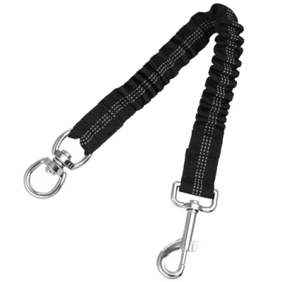 Image of Pet Absorber Elastic Puppy Bungee Buffer Reflective Nylon Dog Leash Extension for Walking Running Training Accessories (Black)