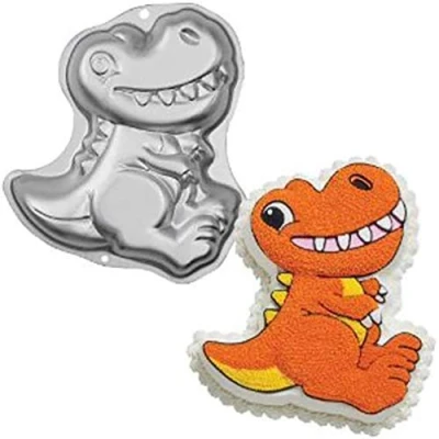 Image of 3D Dinosaur Baking Pan Aluminum Cake Mold DIY Birthday Mould Kitchen Supplies