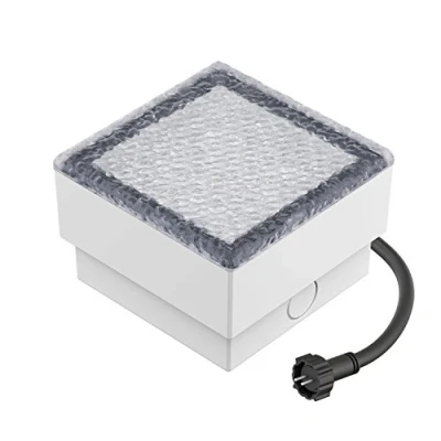 Image of ledscom.de LED Paving Stone Ground recessed Light Gorgon for Outdoors, IP67, Angular, 10 x 10cm, Warm White, 12v, Outdoor, Terrace, Garden Lighting, Light, Power, lamp,