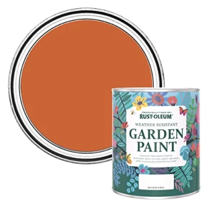 Image of Rust Oleum Orange Mould Resistant Garden Paint in Matt Finish Tiger Tea 750ml