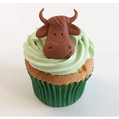 Image of 6 Sugar Cow Cake Toppers Edible, Unique &amp; Made with Love Imagination in The UK!