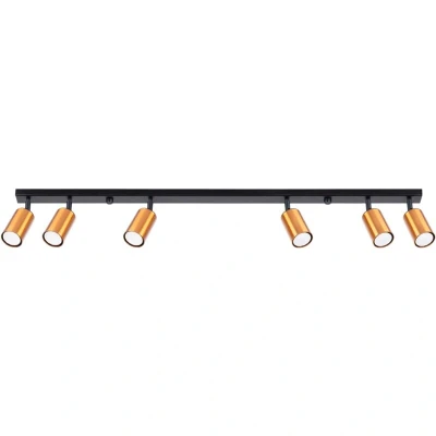 Image of Winx 6 Light Ceiling Spotlight Bar Black, Copper