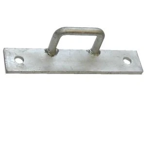 Image of 75mm 3&#039;&#039; No.1311 Gate Staple on Elongated Plate 1 Each GALVANISED FINISH