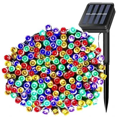 Image of FANSIR Solar String Lights,108ft 300 LED Outdoor Powered Fairy Lights Waterproof 8 Modes Garden Decorative for Tree, Patio, Garden, Yard, Home, Wedding, Party (Multicolor)