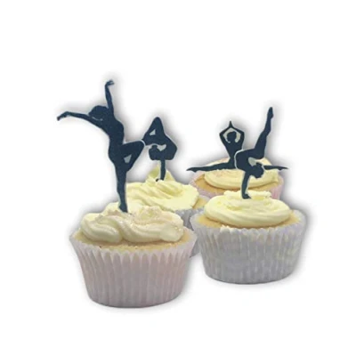 Image of 27 Stand Up Gymnastic Silhouettes Edible Wafer Paper Cake Toppers Decorations