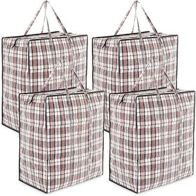 Image of DECO EXPRESS Laundry Bags Large Strong Durable Storage for Moving House Shopping and Jumbo Reusable Zip Bag XXL Multipack (Pack of 4)